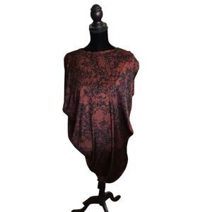 Victoria’s Secret Women  Floral Kaftan/Mumu Top Sz.Med Brown/Black Boho Edgy